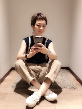 「YAECA（ヤエカ）のアイテム」を使った、midoriさん（レディース・166cm）の夏コーディネート