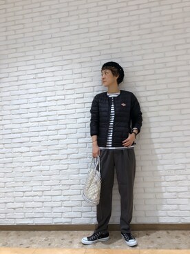 「CIAOPANIC TYPY」｜「アイテム（ダウンジャケット/コート）」を使った、midoriさん（レディース・166cm）の秋コーディネート
