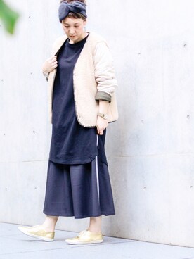 「CIAOPANIC TYPY」｜「アイテム（モッズコート）」を使った、midoriさん（レディース・166cm）の秋コーディネート