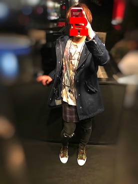 「CASPER JOHN AIVER（キャスパージョンアイバー）のアイテム（モッズコート）」を使った、pLAyerZ61   ROYさん（メンズ・168cm）の春コーディネート