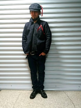 「FULLCOUNT（フルカウント）のアイテム」を使った、神田潔さん（メンズ・175cm）の秋コーディネート