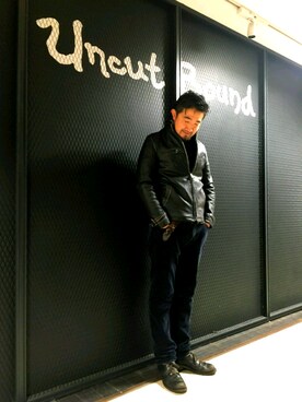 「Uncut Bound（アンカットバウンド）のアイテム（ブルゾン）」を使った、神田潔さん（メンズ・175cm）の秋コーディネート
