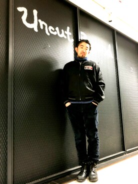 「Uncut Bound（アンカットバウンド）のアイテム（ブルゾン）」を使った、神田潔さん（メンズ・175cm）の冬コーディネート