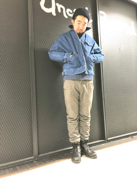 「C-PLUS（シープラス）のアイテム」を使った、神田潔さん（メンズ・175cm）の冬コーディネート