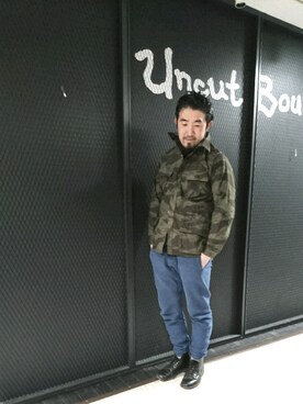 「SCOTCH&SODA（スコッチアンドソーダ）のアイテム（パンツ）」を使った、神田潔さん（メンズ・175cm）の冬コーディネート