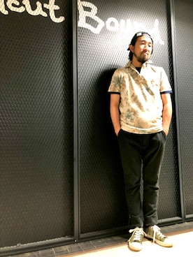 「ポロシャツコーデ」｜「アイテム（帽子）」を使った、神田潔さん（メンズ・175cm）の夏コーディネート