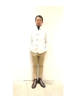 「C-PLUS（シープラス）のアイテム」を使った、神田潔さん（メンズ・175cm）の冬コーディネート