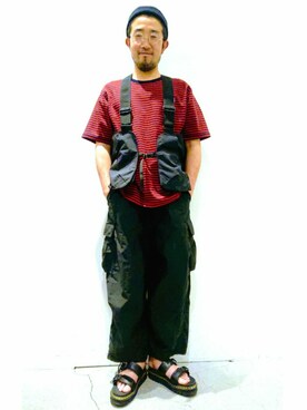 「Dr. Martens（ドクターマーチン）のアイテム（サンダル）」を使った、神田潔さん（メンズ・175cm）の春コーディネート