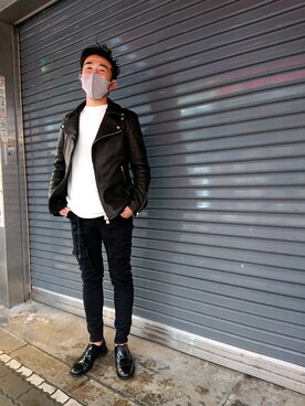 「BACKLASH（バックラッシュ）のアイテム（ブルゾン）」を使った、神田潔さん（メンズ・175cm）の秋コーディネート