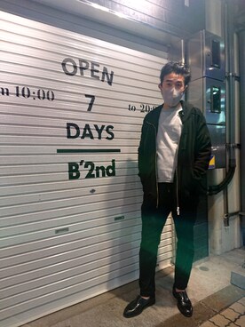 「B'2nd（ビーセカンド）のアイテム（パーカー）」を使った、神田潔さん（メンズ・175cm）の秋コーディネート