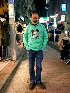 「FULLCOUNT（フルカウント）のアイテム」を使った、神田潔さん（メンズ・175cm）の冬コーディネート