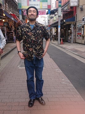 「NAISSANCE（ネサンス）のアイテム（帽子）」を使った、神田潔さん（メンズ・175cm）の春コーディネート