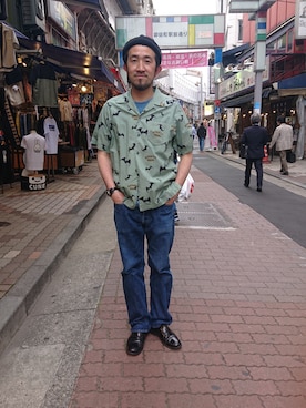 「FULLCOUNT（フルカウント）のアイテム」を使った、神田潔さん（メンズ・175cm）の春コーディネート