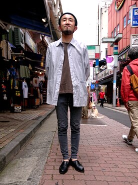 「NAISSANCE（ネサンス）のアイテム（帽子）」を使った、神田潔さん（メンズ・175cm）の春コーディネート