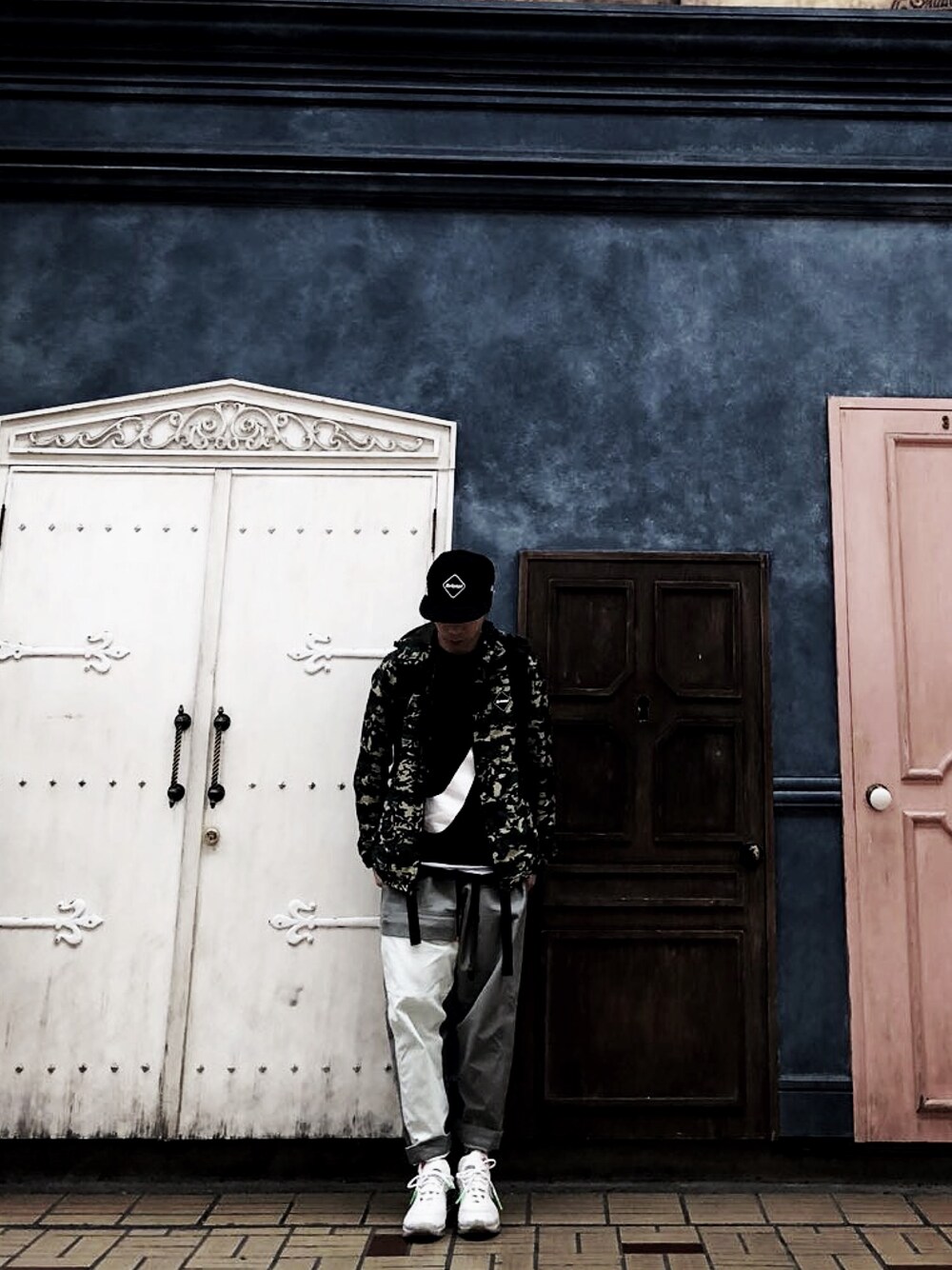 「Japan、大阪、NIKE、off white、ACG、FCRB、mastermind JAPAN、ootd、プチプラ、夏」｜「F.C.R.B.のアイテム（帽子、ブラック系）」を使った、 doy doy 000さん（メンズ・169cm）の夏コーディネートの1枚目の写真