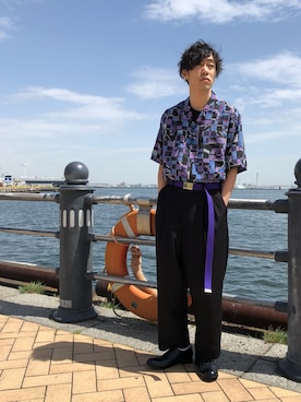 「tk.TAKEO KIKUCHI（ティーケータケオキクチ）のアイテム（その他シューズ）」を使った、tk.TAKEOKIKUCHI赤レンガさん（メンズ・170cm）の春コーディネート