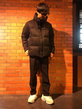 「tk.TAKEO KIKUCHI」｜「アイテム（ダウンジャケット/コート）」を使った、tk.TAKEOKIKUCHI赤レンガさん（メンズ・178cm）の冬コーディネート