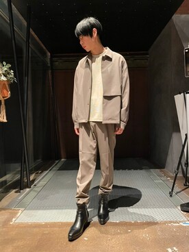 「tk.TAKEO KIKUCHI（ティーケータケオキクチ）のアイテム（ブルゾン）」を使った、tk.TAKEOKIKUCHI赤レンガさん（メンズ・178cm）の春コーディネート