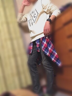 「TOMMY HILFIGER」｜「アイテム（その他アウター）」を使った、さけさん（メンズ・175cm）の春コーディネート