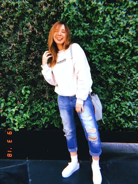 「PULL&BEAR（プルアンドベア）のアイテム（その他シューズ）」を使った、Jessさん（レディース・164cm）の夏コーディネート