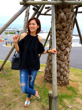 「Ungrid（アングリッド）のアイテム（その他トップス）」を使った、moeka✑✒さん（レディース・169cm）の夏コーディネート