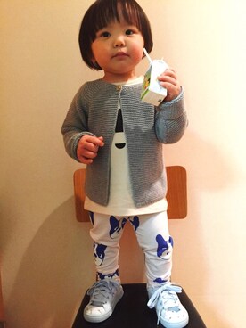 「PUMA × tinycottons （プーマ x タイニーコットン）のアイテム」を使った、Buuuuuchさん（キッズ・80cm）の春コーディネート