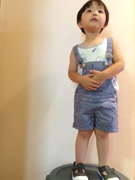 「bobochoses」｜「アイテム（オールインワン・サロペット）」を使った、Buuuuuchさん（キッズ・90cm）の夏コーディネート