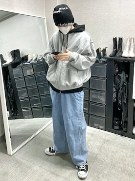 「FEKETE（フェケテ）のアイテム（パンツ）」を使った、handscleanboyさん（メンズ・178cm）の冬コーディネート