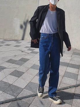 「FEKETE（フェケテ）のアイテム（パンツ）」を使った、handscleanboyさん（メンズ・178cm）の春コーディネート