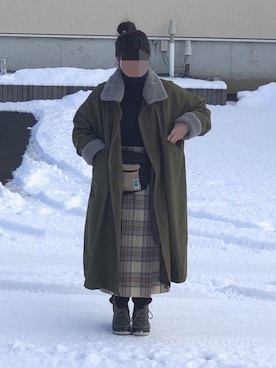 「ラップスカート」｜「アイテム（その他アウター）」を使った、おぐみさん（レディース・156cm）の冬コーディネート