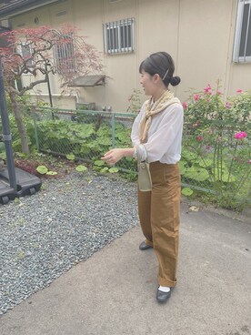 「SVEC（シュベック）のカンフーシューズ kung fu Shoes / ストラップパンプス（バレエシューズ）」を使った、おぐみさん（レディース・156cm）の夏コーディネート