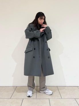 「ニット/セーター」｜「アイテム（ピーコート）」を使った、山田（yamada）さん（レディース・165cm）の冬コーディネート