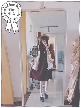 「アイテム（サンバイザー、その他）」を使った、素川蓝曲さん（レディース・168cm）の冬コーディネート