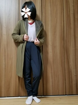 「丸首ニット」｜ユ ヅ キ*さん（レディース・152cm）の冬コーディネート
