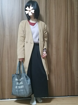 「丸首ニット」｜ユ ヅ キ*さん（レディース・152cm）の春コーディネート
