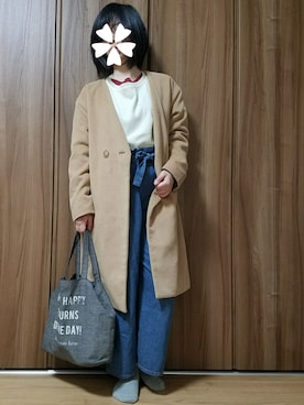 「AMERICAN HOLIC」｜「アイテム（ノーカラージャケット）」を使った、ユ ヅ キ*さん（レディース・152cm）の春コーディネート