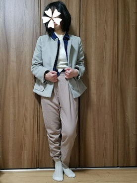 「丸首ニット」｜ユ ヅ キ*さん（レディース・152cm）の春コーディネート