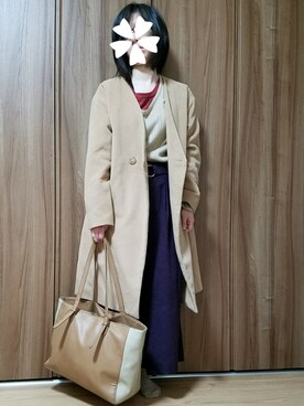 「丸首ニット」｜ユ ヅ キ*さん（レディース・152cm）の春コーディネート