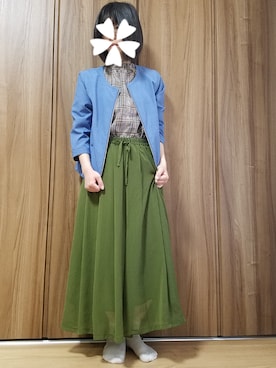 「Honeys（ハニーズ）のアイテム（ノーカラージャケット）」を使った、ユ ヅ キ*さん（レディース・152cm）の春コーディネート