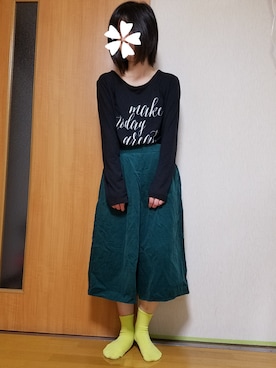 「キュロット」｜「アイテム（本）」を使った、ユ ヅ キ*さん（レディース・152cm）の秋コーディネート