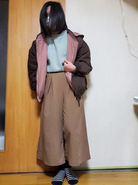「AS KNOW AS PINKY（アズノゥアズピンキー）のアイテム（ダウンジャケット/コート）」を使った、ユ ヅ キ*さん（レディース・152cm）の冬コーディネート