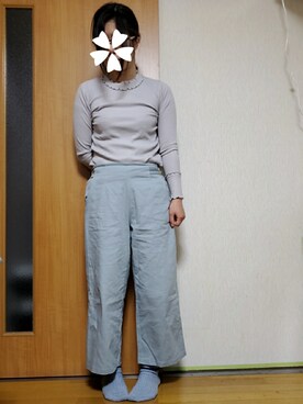 「ハイネックトップス」｜ユ ヅ キ*さん（レディース・154cm）の春コーディネート