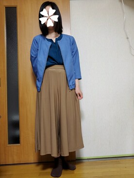 「Honeys（ハニーズ）のアイテム（ノーカラージャケット）」を使った、ユ ヅ キ*さん（レディース・154cm）の夏コーディネート