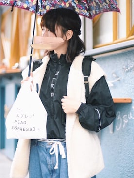 「ナイロンパーカー」｜「アイテム（その他アウター）」を使った、まゆさん（レディース・164cm）の秋コーディネート