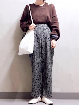 「アシメ」｜「アイテム（バレエシューズ）」を使った、milkさん（レディース・160cm）の秋コーディネート
