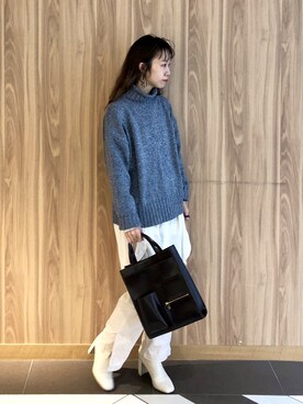 「LOWRYS FARM（ローリーズファーム）のストレッチヒールブーツ　851418（ブーツ）」を使った、milkさん（レディース・160cm）の秋コーディネート