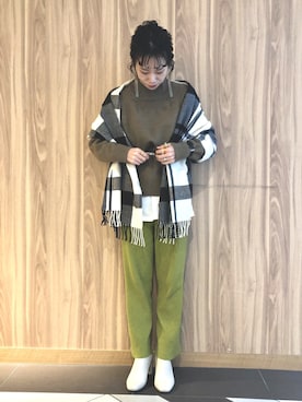 「LOWRYS FARM（ローリーズファーム）のストレッチヒールブーツ　851418（ブーツ）」を使った、milkさん（レディース・160cm）の冬コーディネート