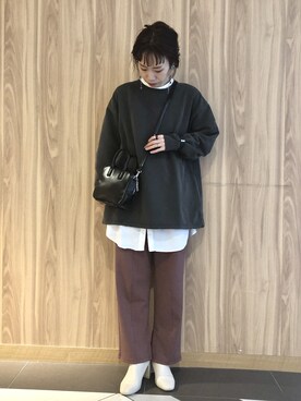 「LOWRYS FARM（ローリーズファーム）のストレッチヒールブーツ　851418（ブーツ）」を使った、milkさん（レディース・160cm）の冬コーディネート