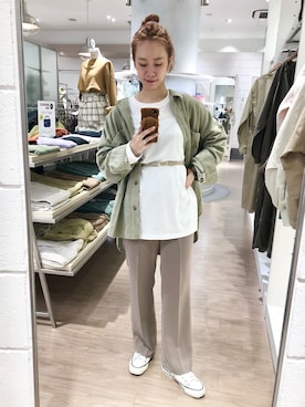 「アイテム（ベルト）」を使った、milkさん（レディース・160cm）の秋コーディネート