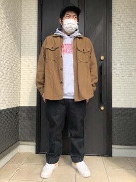 「VANS（バンズ）のアイテム（パーカー）」を使った、yoheeeei-heyさん（メンズ・167cm）の冬コーディネート